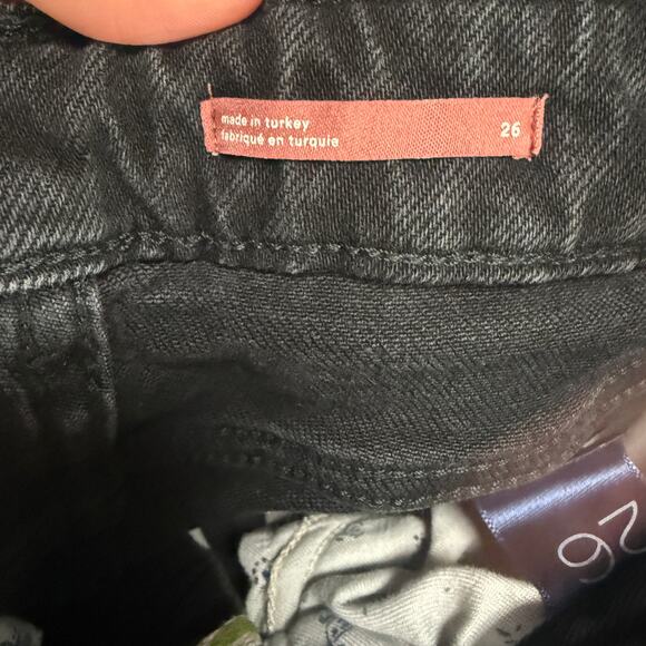 Anthropologie Pilcro High Rise Straight Jeans Black Split Hem Women’s Size 26 - Picture 3 of 16